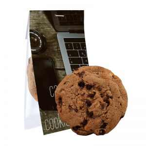 25 g Bio-Cookie Schoko-Cashew im Flowpack mit Werbereiter