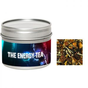 25 g Tee EnergieMix + Koffein in Sichtfensterdose mit Werbeetikett