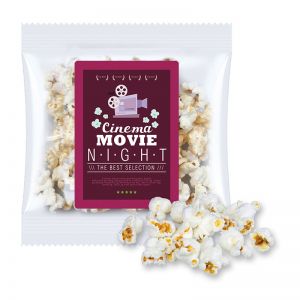 Express Popcorn süß im Tütchen mit Werbeetikett und Logodruck