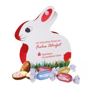Werbe-Osterhase Lindt Joghurt-Eier mit Werbebedruckung