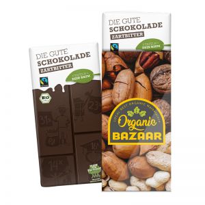 Die Gute Schokolade Zartbitter in der Werbekartonage