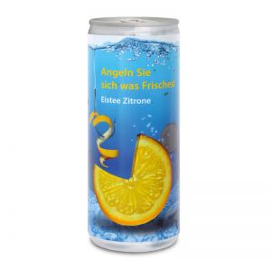 Werbegetränk Eistee Zitrone mit Logodruck