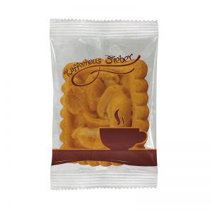 8 g Leibniz Knusper Snack mit karamellisierten Erdnüssen im Werbe-Flowpack mit Werbedruck