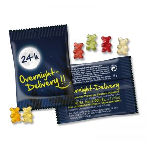 Overnight Premium Gummibärchen mit Werbedruck