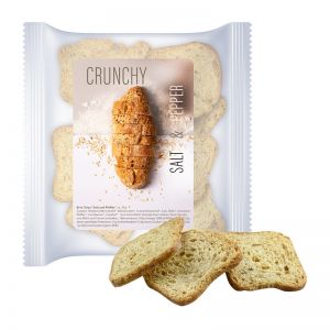 20 g Express Bio Brot Chips Salz und Pfeffer im Werbetütchen mit Werbeetikett