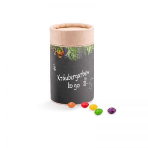 Midi Papierdose Skittles Kaubonbons mit Papieretikett und Logodruck