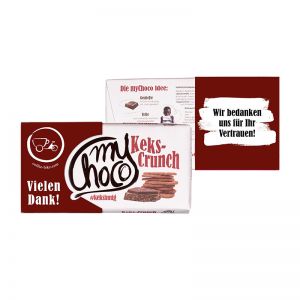 180 g myChoco Schokoladentafel Keks-Crunch mit Werbebanderole