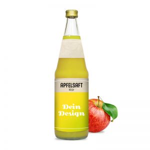 0,7l Apfelsaft klar in Glasflasche mit Werbeetikett
