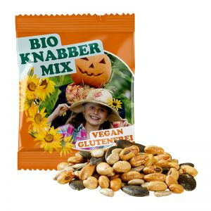10 g Bio Knabbermix im Werbetütchen mit Logodruck