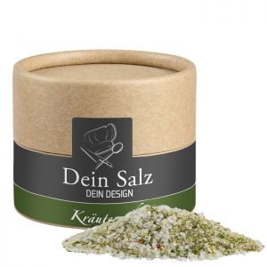 55 g Deutsches Kräutersalz in biologisch abbaubarer Pappdose mit Werbeetikett