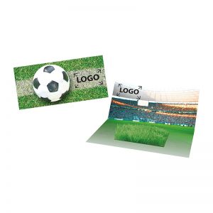 Mini Fußball-Arena Karte mit Zimmerrasen und Werbedruck