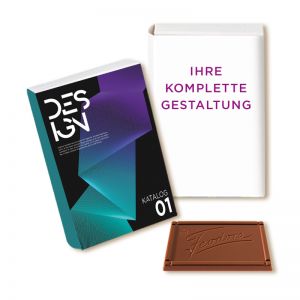 22,5 g FEODORA Schokotäfelchen Minibuch mit Werbedruck
