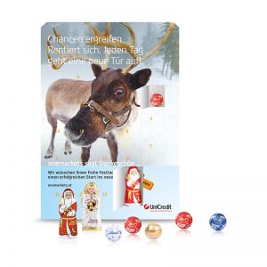 Wand Adventskalender Gourmet Edition Santa mit Logodruck