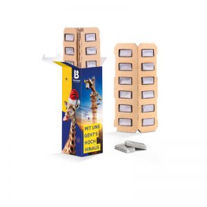 72 g Alpenmilch-Schokotäfelchen Eco High Tower Adventskalender mit Papier-Inlay und Werbedruck