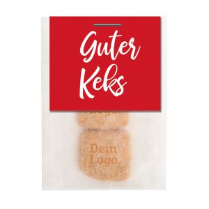 3er Pack Bio Logo Keks in Quadroform im transparenten Papiertütchen