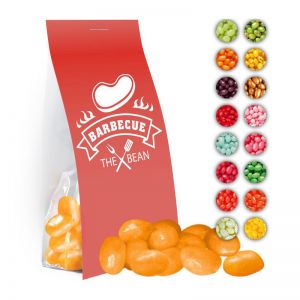 40 g Express Jelly Beans sortenrein im Standbeutel mit Werbereiter