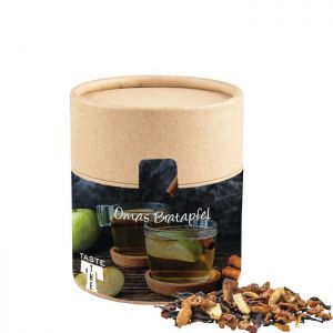 40 g Omas Bratäpfelchen Tee in kompostierbarer Pappdose mit Werbeetikett