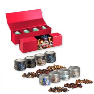 4er Geschenk-Set Premium rot mit Magnetverschluss Weihnachts Teesorten