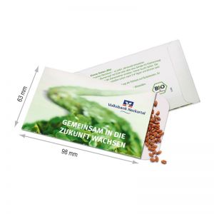 5 g Samentütchen Bio-Kresse mit Werbedruck