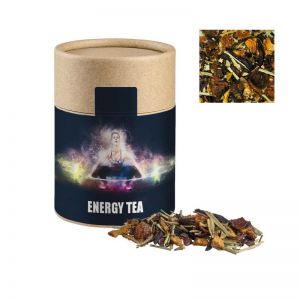 55 g EnergieMix + Koffein Tee in kompostierbarer Pappdose mit Werbeetikett