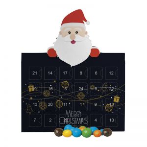 55 g Schoko-Erdnüsse Weihnachtsmann-Kalender mit Werbedruck