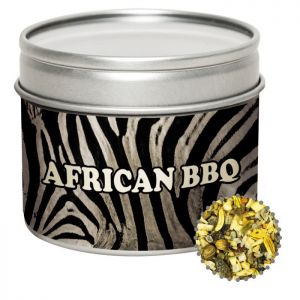 60 g Gewürzmischung African BBQ in Sichtfensterdose mit Werbeetikett