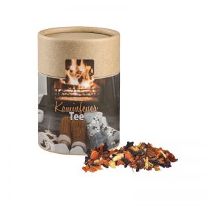 60 g Kaminfeuer Tee in kompostierbarer Pappdose mit Werbeetikett