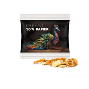 10 g Knabber Mix in Werbetütchen aus Papierfolie mit Werbedruck