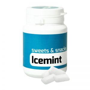 63 g Icemint Kaugummi in Kaugummi Dose mit Werbeetikett