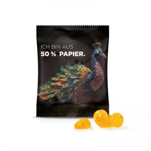 15 g Trolli Vitamin-Fruchtgummi in Werbetütchen mit 50 % Papieranteil und Werbedruck