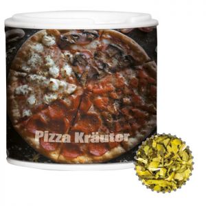 8 g Pizza-Kräuter in Gewürzpappstreuer mit Werbebanderole