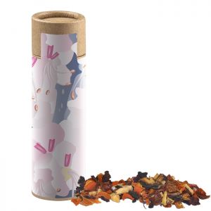 9 g Kaminfeuer Tee in kompostierbarer Papprolle mit Werbebanderole