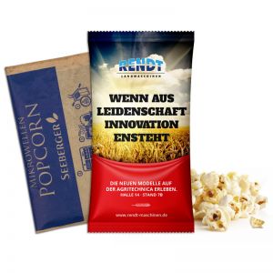 90 g süßes Mikrowellen Popcorn im Werbetütchen mit Logodruck
