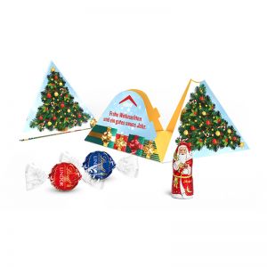 Lindt Weihnachts-Pyramide mit Werbedruck