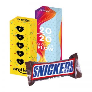 Snickers Mini in Werbekartonage mit Logodruck