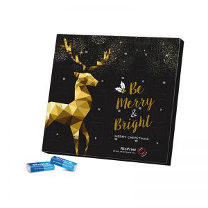 Täfelchen-Adventskalender mit Share Schokolade mit Werbedruck
