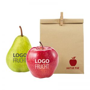 Vitamin-Bag LogoApfel und LogoBirne mit Werbedruck