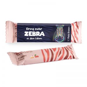 Zonama Zebra Bar Cherry Tart im Werbeschuber mit Logodruck